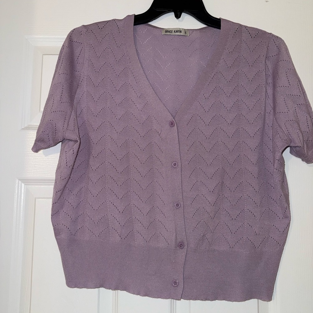 Grace Karin Women's Lavender Cardigan